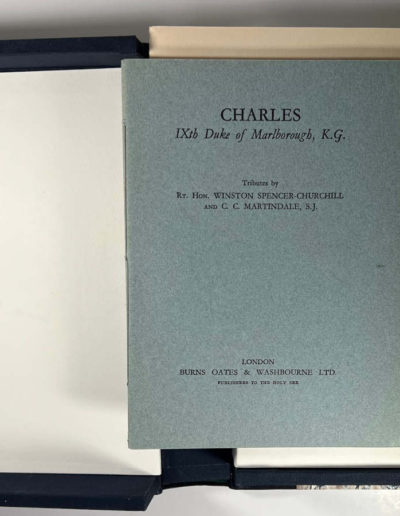 Charles IXth Duke of Marlborough Pamphlet in Solander Case