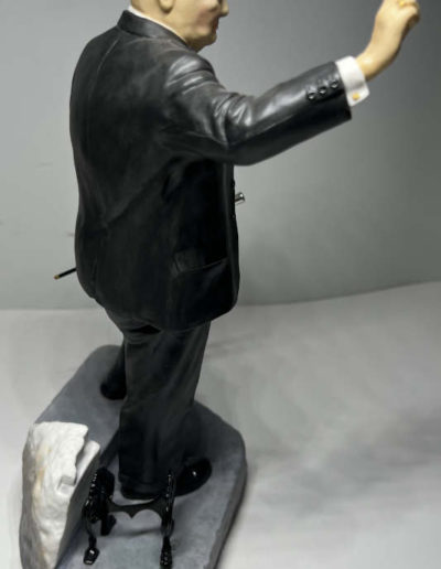 Winston Churchill Figure on Steps: Side View