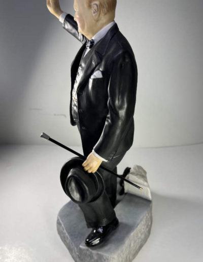 Winston Churchill Figure on Steps: Side View