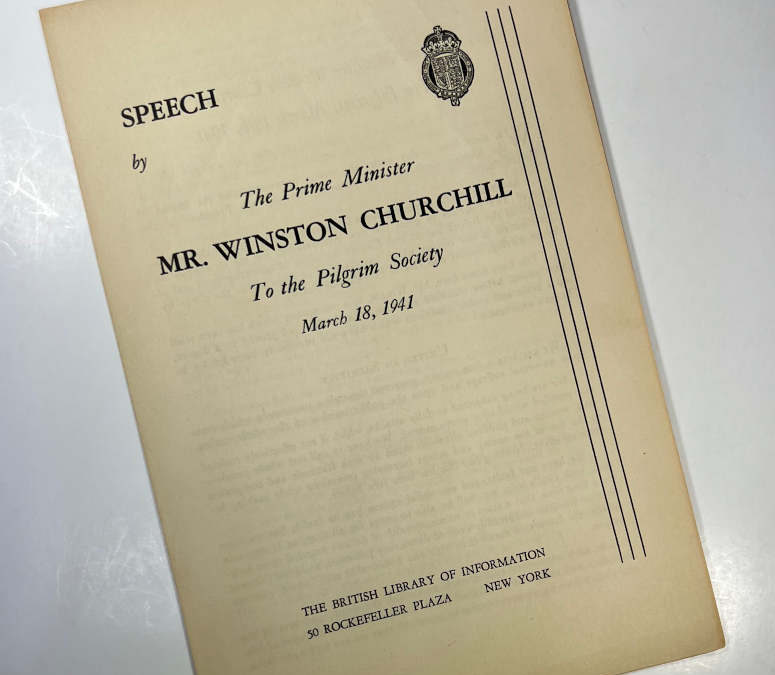 Churchill Speech: To The Pilgrim Society, March 18, 1941